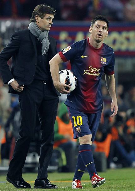 Con Leo Messi. Epa